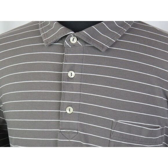Men's Peter Millar Mountainside Collection‎ Gray Striped Stretch Polo Shirt XL - Picture 3 of 7